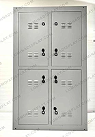 Tall MS GI outdoor P4 LED cabinet 960 x 1600 mm, powder-coated matte, back service – Lumina