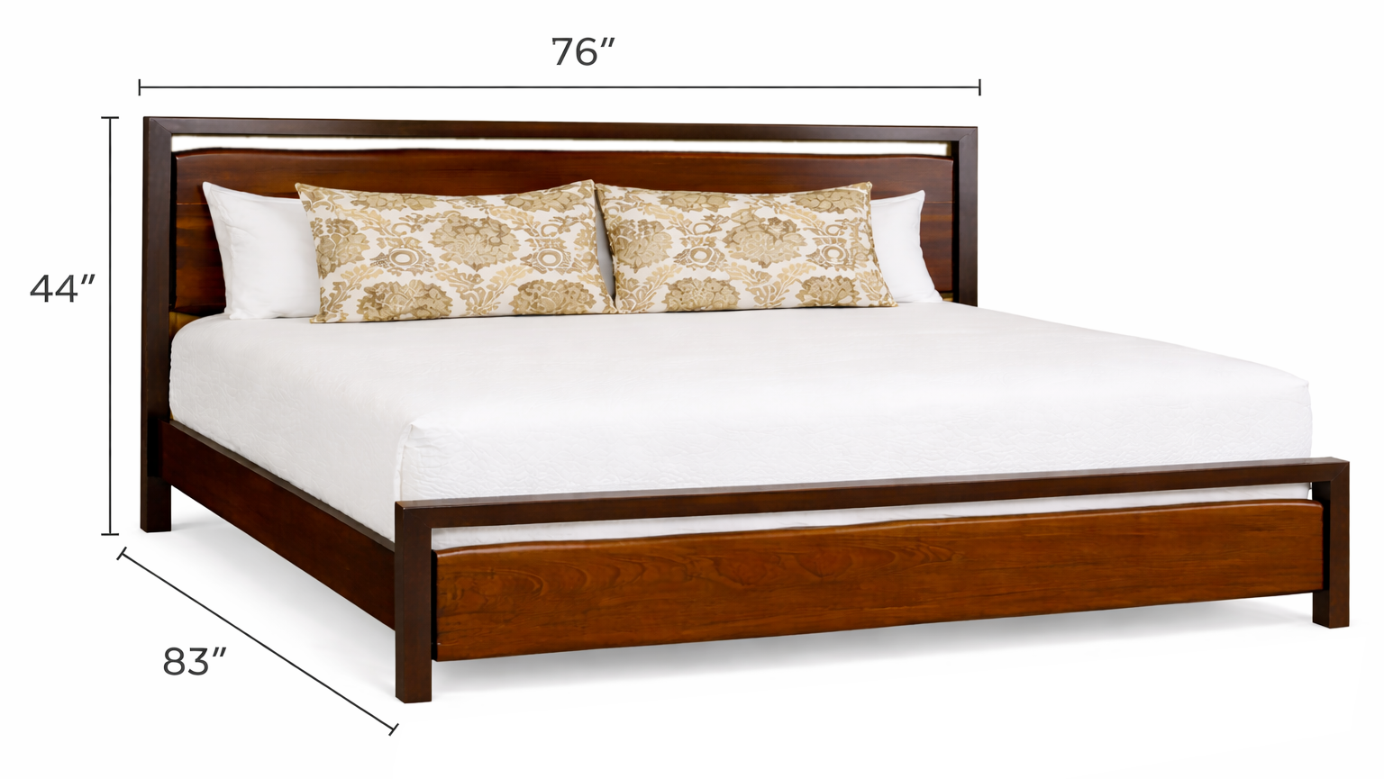 Live Edge Industrial Design Hotel Bed King Size
