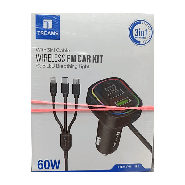 Treams TRM PH 151 FM Car Kit Bluetooth FM Transmitter with USB Charging