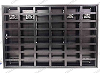 Wide clamshell MS GI outdoor LED cabinet 1920 x 1280 mm, front service, 140 mm deep – Lumina