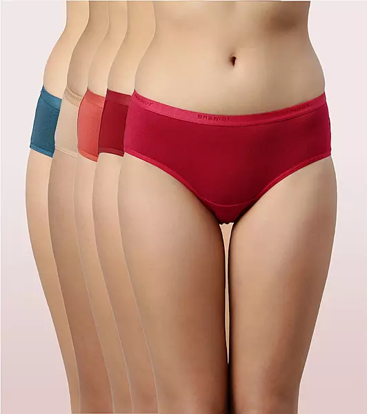 ENAMOR The Branded Stretch C Hipster Panty, Antimicrobial And Stain Release Finish, Cotton Spandex CR02