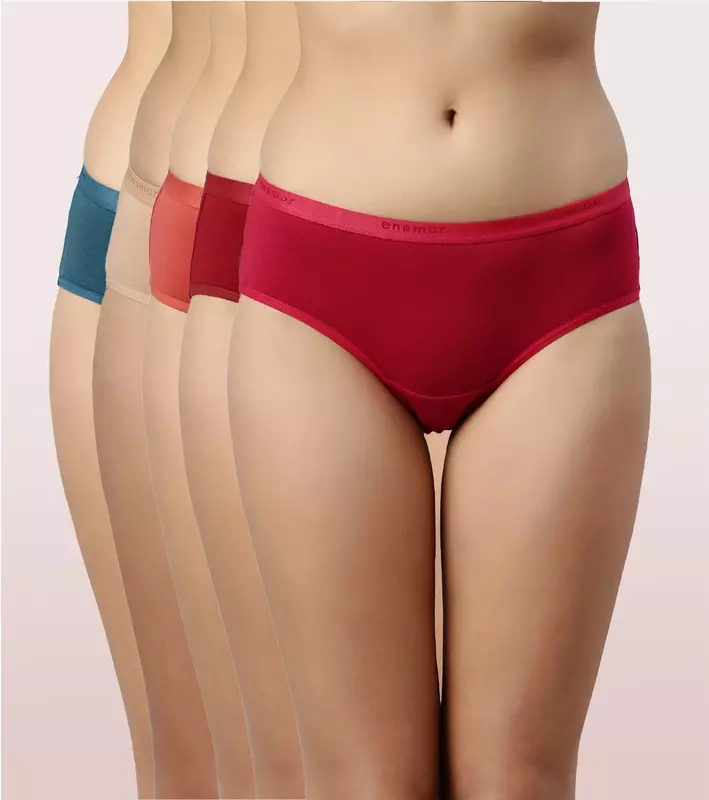 ENAMOR The Branded Stretch C Hipster Panty, Antimicrobial And Stain Release Finish, Cotton Spandex CR02