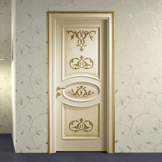 Royal Elegance: Luxurious 3D HDHMR Moulding Door with Gold Deco Paint