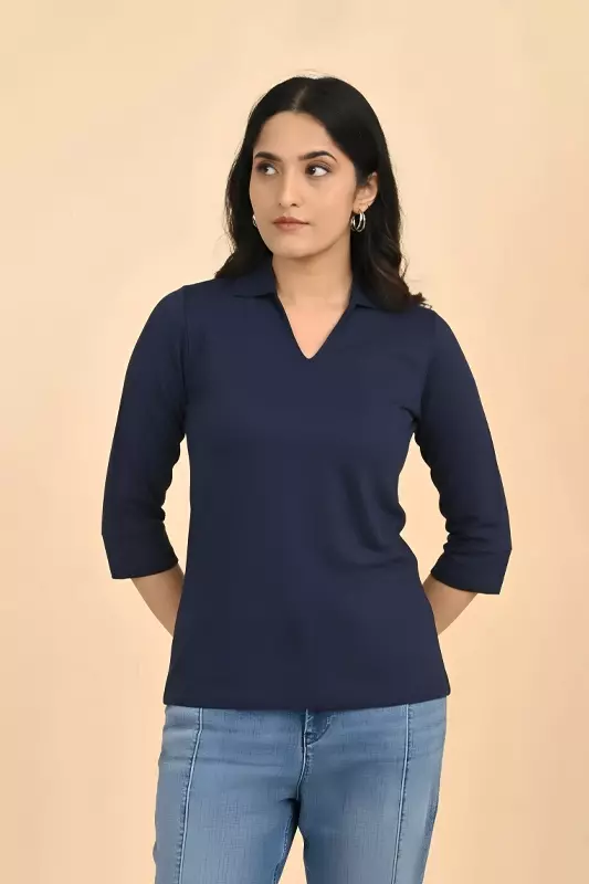 Women's Polo Tee - Navy