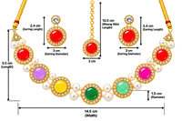 Multicolour Gemstone Necklace Set with Matching Earrings and Maang Tikka