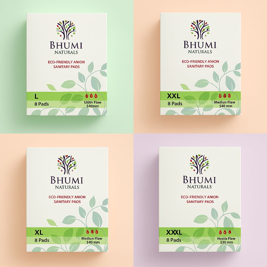 Bhumi Naturals Anion Sanitary Pads - L/ XL/ XXL/ XXXL (8 Pads pack) Bhumi Naturals Anion Sanitary Pads - L/ XL/ XXL/ XXXL (8 Pads pack)