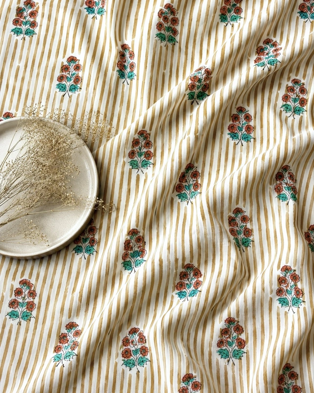 Sanganeri Handblock Cotton Fabric #83