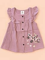 Nilavi – Muslin Front-Open Baby Frock | Assorted Colours Nilavi – Muslin Front-Open Baby Frock | Assorted Colours