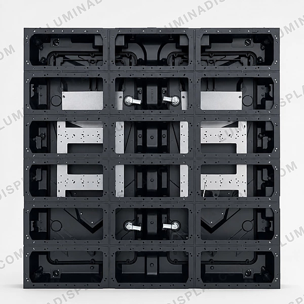 Aluminium diecast outdoor LED cabinet 960 x 960 mm, Storm design, back service – Lumina
