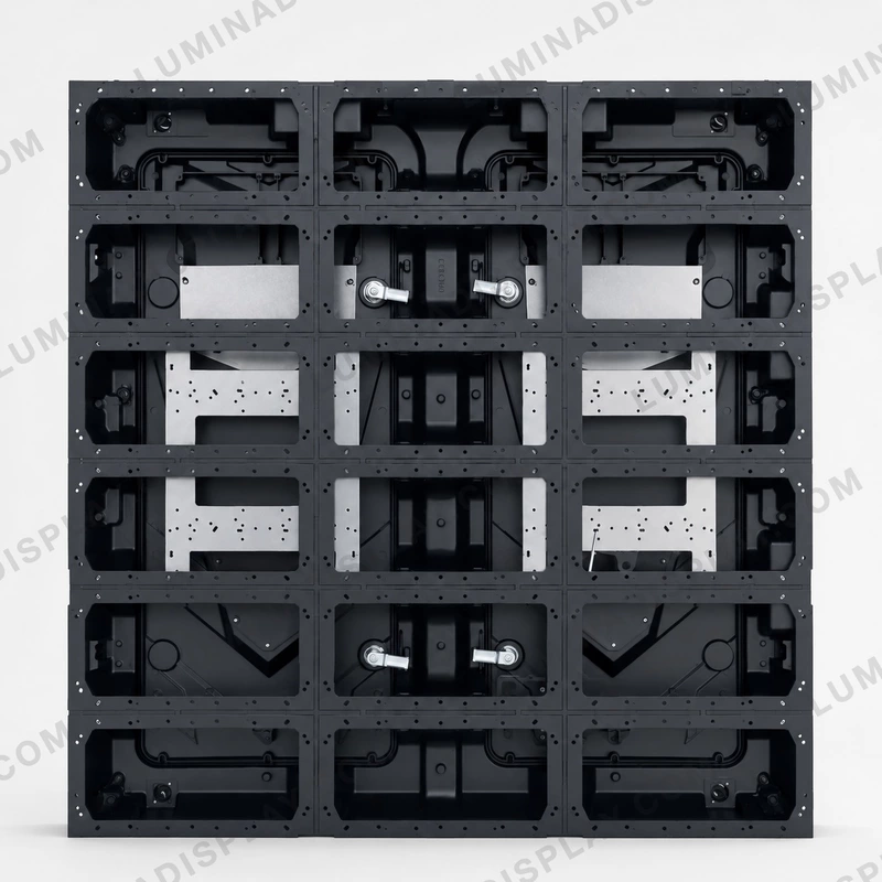 Aluminium diecast outdoor LED cabinet 960 x 960 mm, Storm design, back service – Lumina