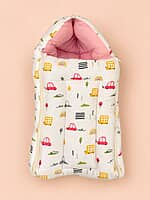 Premium Muslin Baby Carry Bed & Sleeping Bag – Soft, Lightweight & Cozy – Sunset Peach