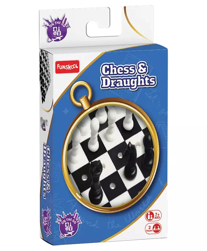 Funskool Travel Chess And Draught Board Game - Mulricolor