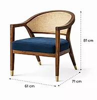 Trestle Cane Back Accent Chair