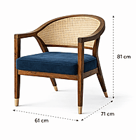 Trestle Cane Back Accent Chair