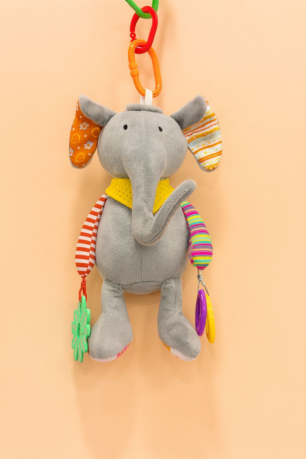 Peekaboo Elephant Multi-Sensory Activity Teething Toy & Rattle Peekaboo Elephant Multi-Sensory Activity Teething Toy & Rattle