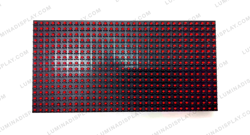 MEIYAD P10 outdoor single-colour red DIP546 LED module 320 x 160 mm, HUB12 – Lumina Display Systems