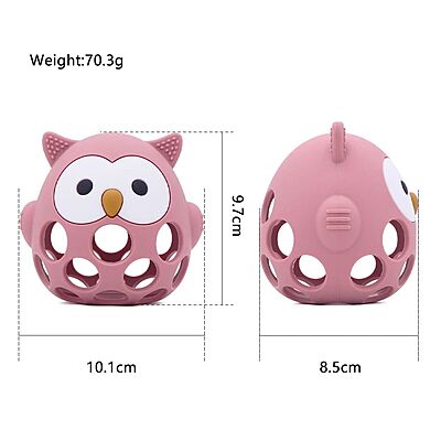 Baby Owl Silicone Teether and Rattle – Soft Sensory Soother for Infants Baby Owl Silicone Teether and Rattle – Soft Sensory Soother for Infants