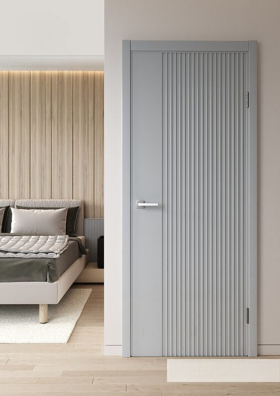 Modern HDHMR Fluted Double Door with Deco Paint