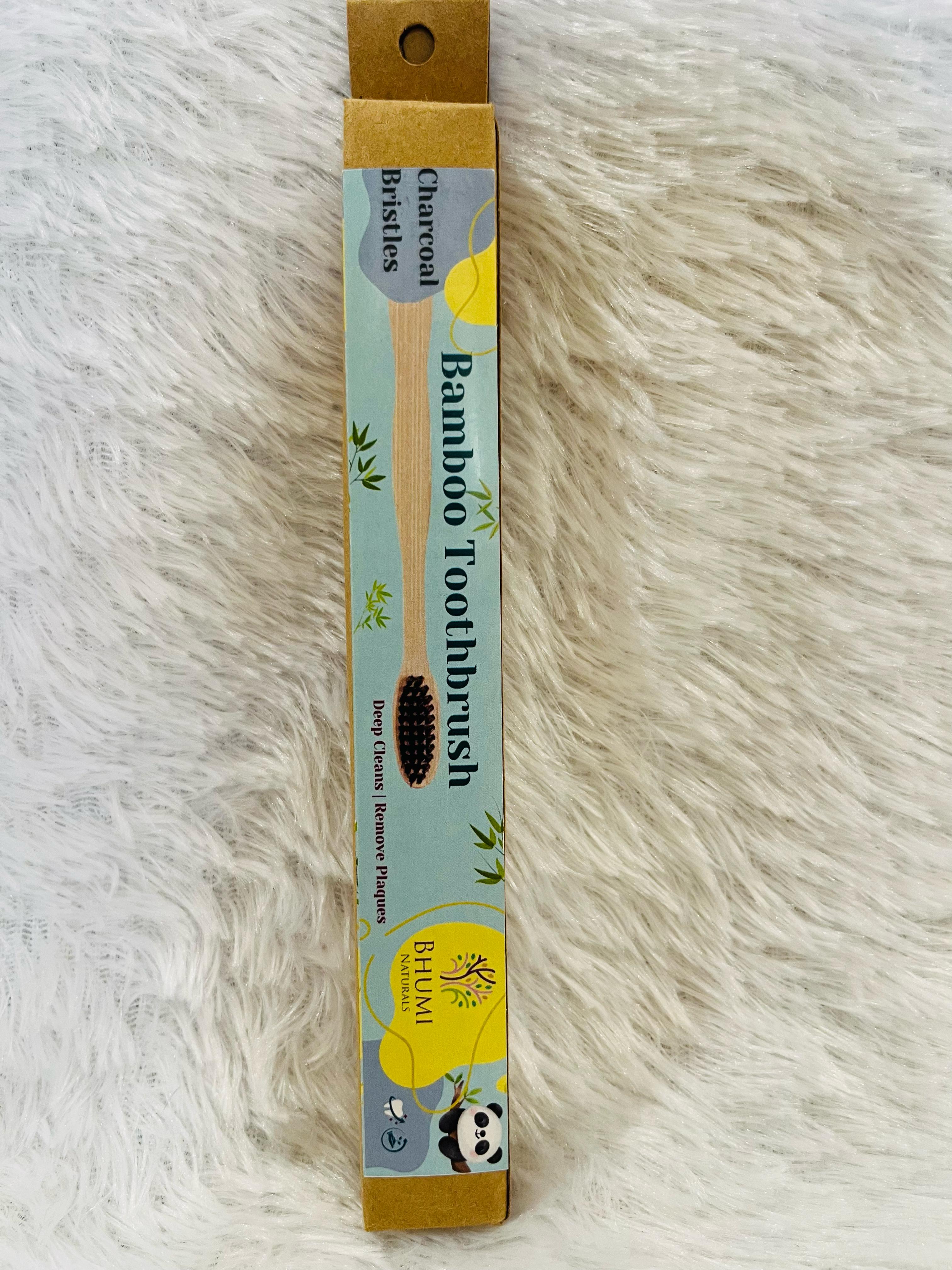 Bamboo Adult Toothbrush- Activated Charcoal Bristles Bamboo Adult Toothbrush- Activated Charcoal Bristles