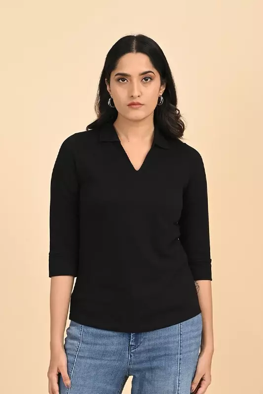 Women's Polo Tee - Black