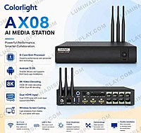 Colorlight AX08 AI Media Station, Android 13 8K LED player with 8 Gigabit outputs – Lumina