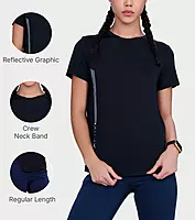 Enamor BASIC WORKOUT CREW TEE | DRY FIT CREW NECK ACTIVEWEAR TEE RELAXED FIT | REGULAR LENGTH A309 