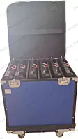 Foam-lined stackable flight case for transporting rental LED display cabinets – Lumina