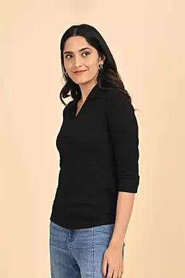 Women's Polo Tee - Black