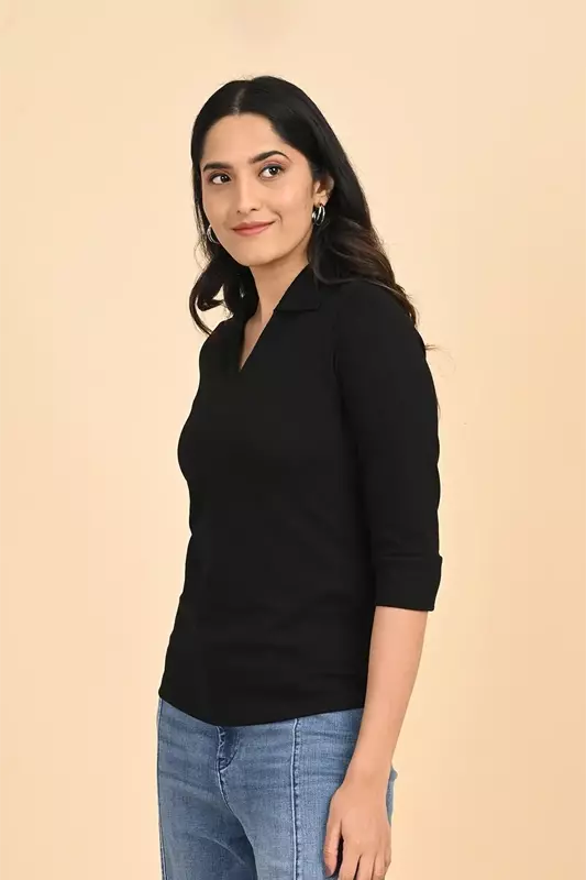 Women's Polo Tee - Black