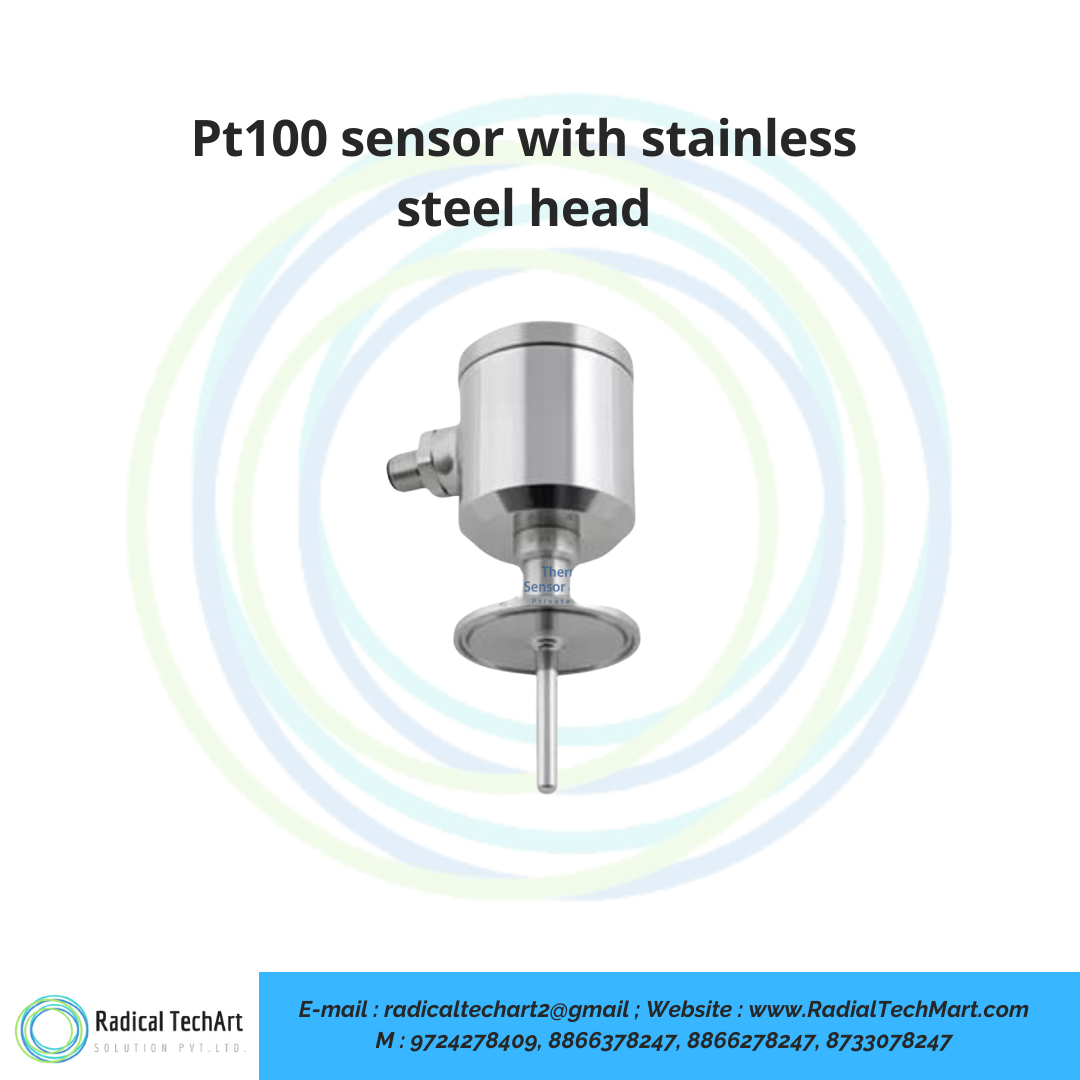 Pt100 sensor with stainless steel head