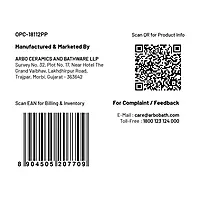 OPC-18112PP Elite Washdown One Piece Closet S Trap (9" Inch) With Soft Close Seat Cover, Hinges, Fixing Accessories Set and Accessories Set, Cistern Fittings