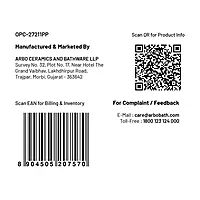 OPC-27211PP Lexus Siphonic One Piece Closet S Trap (9" Inch) With Soft Close Seat Cover With Hinges, Fixing Accessories Set and Accessories Set, Cistern Fittings