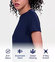 Enamor BASIC WORKOUT CREW TEE | DRY FIT CREW NECK ACTIVEWEAR TEE RELAXED FIT | REGULAR LENGTH A309 