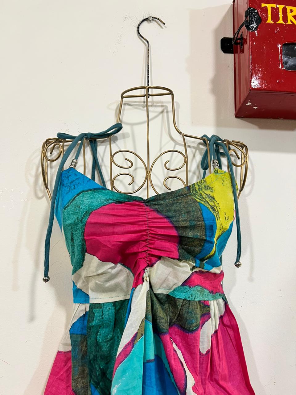 Fiza's Gentle Scrunch Tube Dress - Pink & Blue Hues