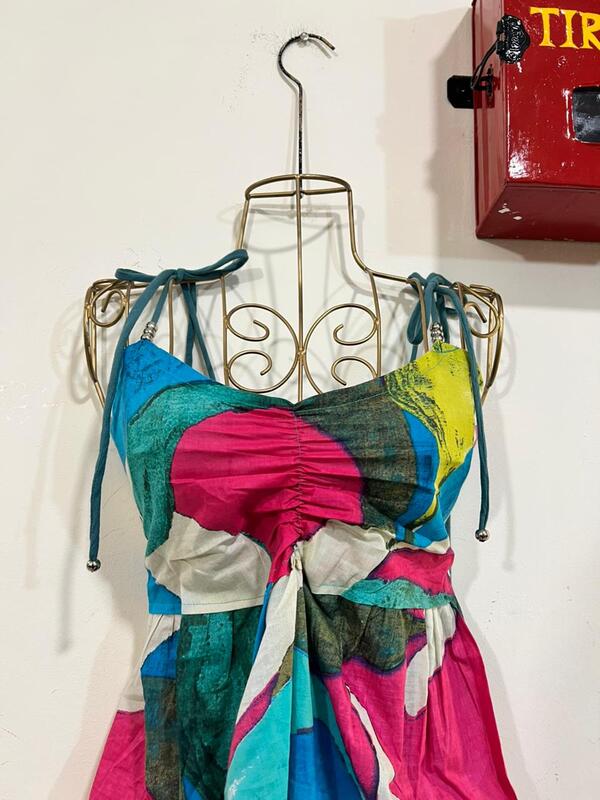 Fiza's Gentle Scrunch Tube Dress - Pink & Blue Hues