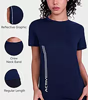 Enamor BASIC WORKOUT CREW TEE | DRY FIT CREW NECK ACTIVEWEAR TEE RELAXED FIT | REGULAR LENGTH A309 