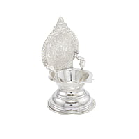 Sterling Silver Astalakshmi Diya, Deepa, Lamp/Vilakku(40gram
