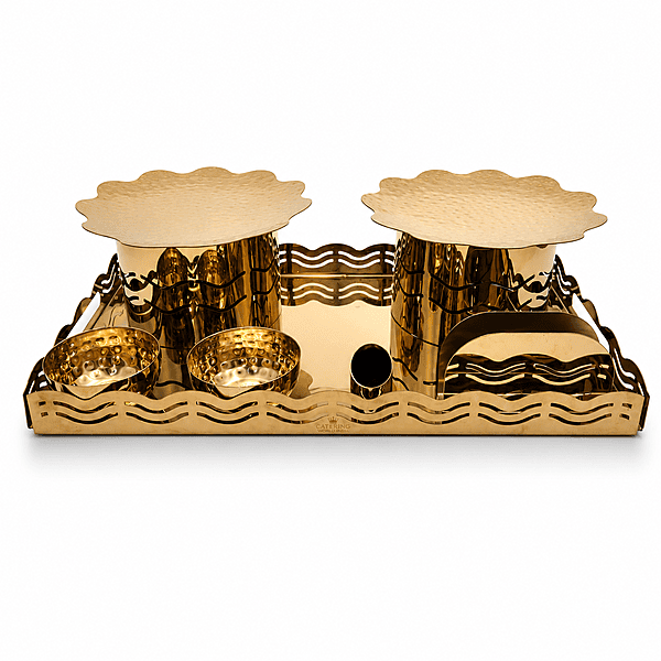 SNACK WARMER PVD FLOWER GOLD