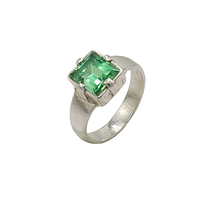 Sterling Silver Green Stone Ring