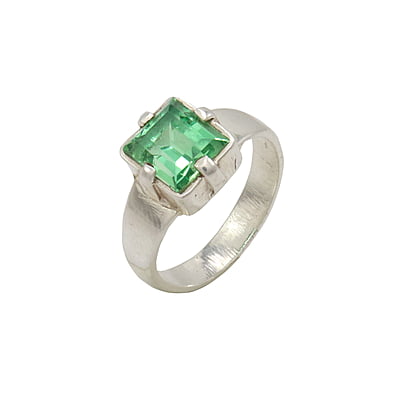 Sterling Silver Green Stone Ring