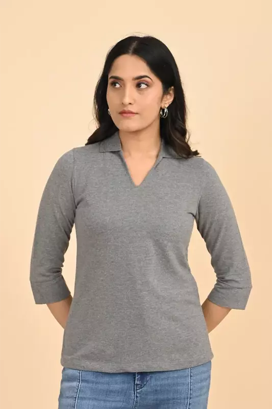 Women's Polo Tee - Grey