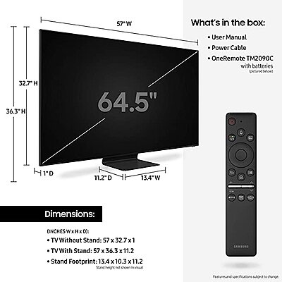 Samsung 65-inch Class QLED Q800T Series - Real 8K Resolution Qn65q800tafxz