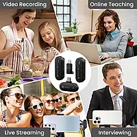 Vlogmate 2 Dual Wireless Microphone – Type-C & 8-Pin Receiver | Noise Cancellation | Charging Case