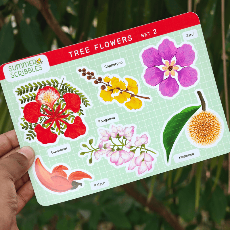 Tree Flowers Sticker Sheet – Set of 3 Sheets Featuring city tree flowers