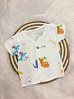 Premium Crinkled Muslin Cotton Jhabla (6-12Months) – With Sleeves