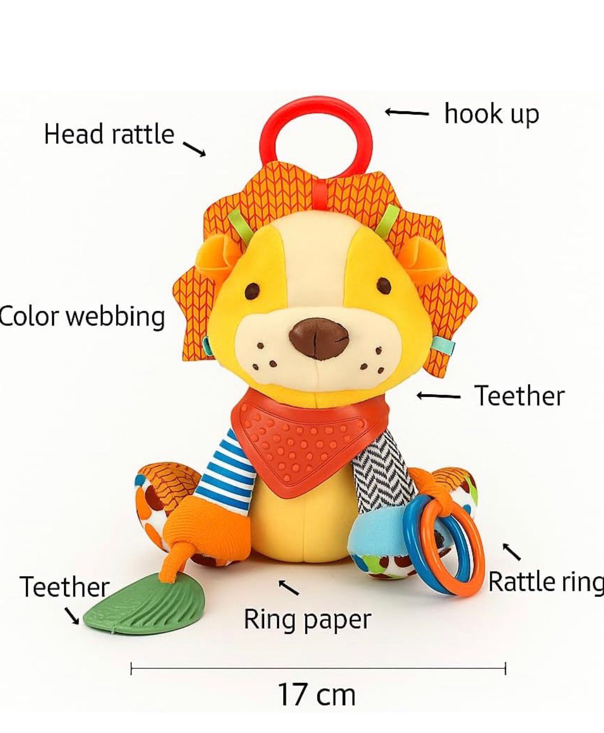 Cozy Lion Multi-Sensory Activity Teething Toy & Rattle Cozy Lion Multi-Sensory Activity Teething Toy & Rattle