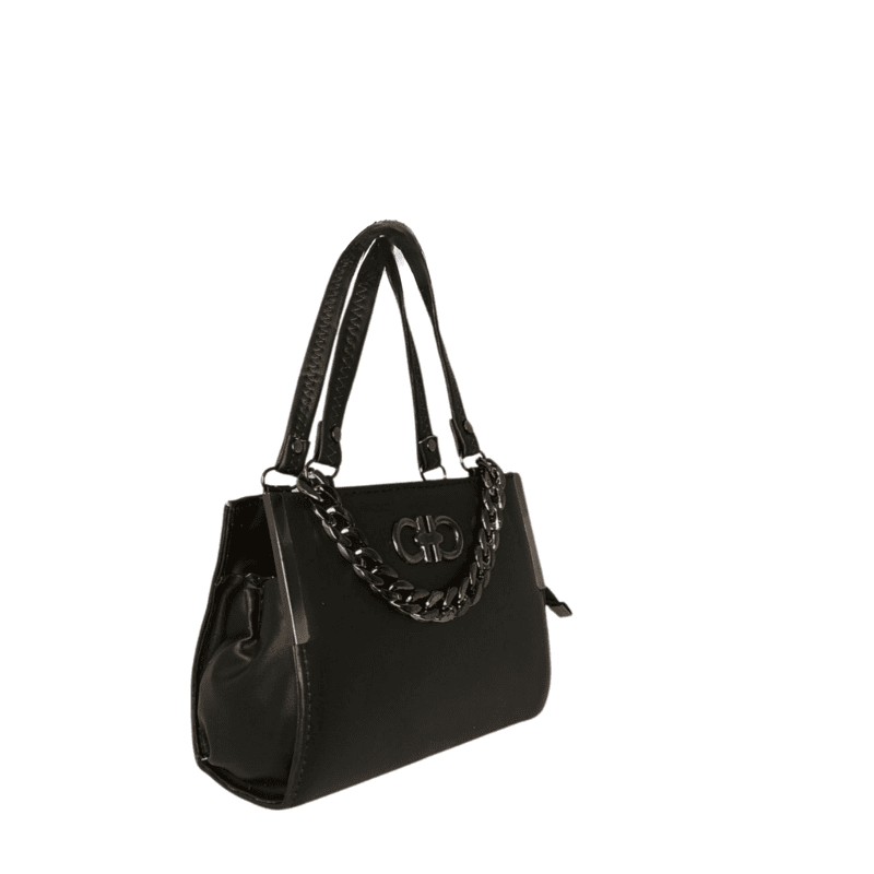 Noir Luxe Chain Shoulder Bag