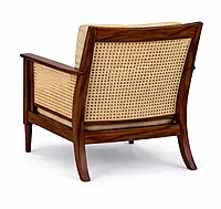 Pisces Solidwood Cane Room Accent Sofa Chair
