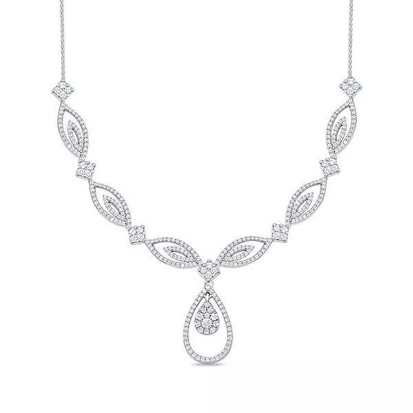 Dripping Teardrop Diamond Necklace Set