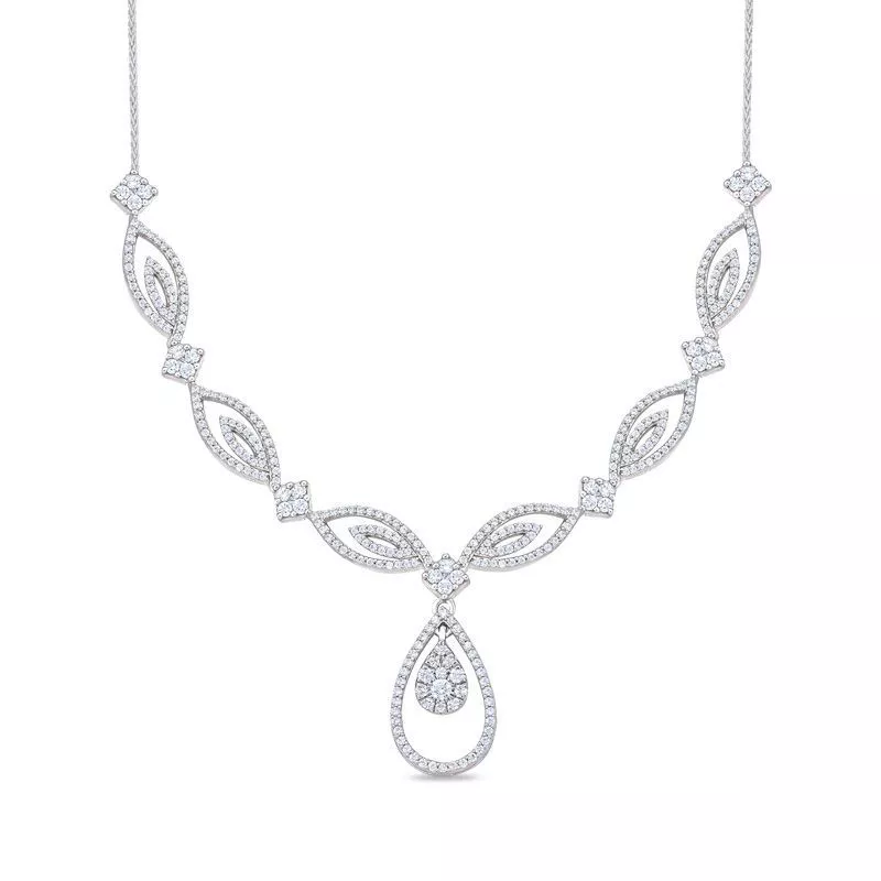 Dripping Teardrop Diamond Necklace Set